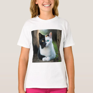 Cute cat-logotyp ovanpå t-shirt för katt