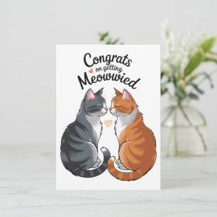 Cute Cat Lover Bröllop Grattis Förlovning Kort