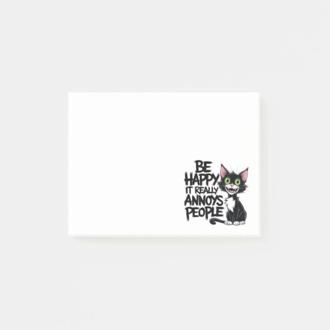 Cute Cat Lover Gift Sarcastic Black Kattunge Humor Post-it Block (Framsida)