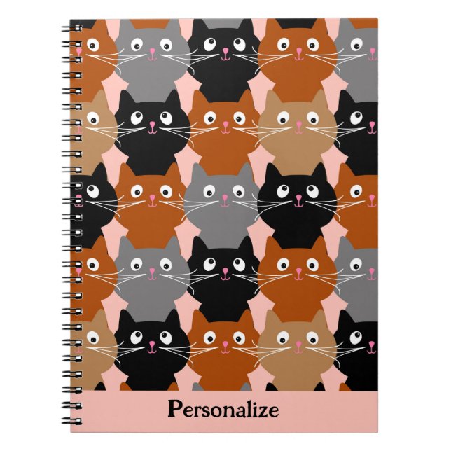 Cute Cat Lover Kattdjur Kittens Personalize Anteckningsbok (Framsidan)