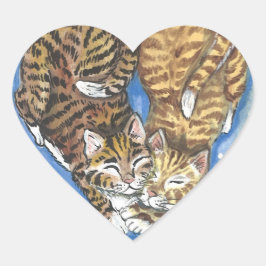 Cute Cat Lover Kitten Heart Art Sticker Hjärtformat Klistermärke
