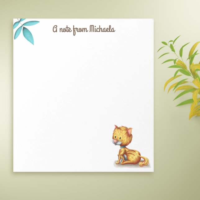 Cute Cat lover personlig-skrivbord Anteckningsblock (Cute simple cat lover notepad)