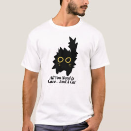 Cute Cat Lover Quote T-shirt – Kärlek & En Katt