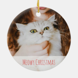 Cute Cat Lover Winter Meowy jul Julgransprydnad Keramik
