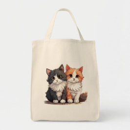 Cute Cat Lover's Natural Tote Bag - Eco-Friendly Tygkasse