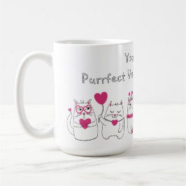 Cute Cat Lovers Valentindagen Kaffemugg