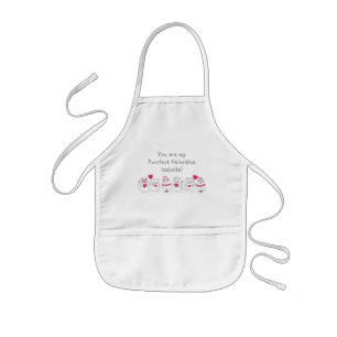 Cute Cat Lovers Valentines Day Rosa Heart Barnförkläde