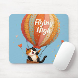 Cute Cat Luftballong Whimsical Art Musmatta