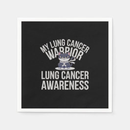 Cute Cat Lung Cancer Warrior - visa din styrka Pappersservett