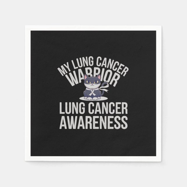 Cute Cat Lung Cancer Warrior - visa din styrka Pappersservett (Framsidan)