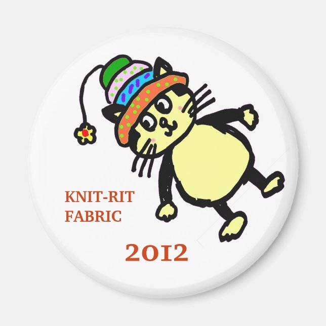 Cute cat magnet - vit (Framsidan)