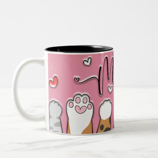 Cute Cat Mamma Gift Mugg (Vänster)
