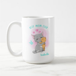 Cute cat mamma mugg, mors dag-gåva, bästa mamma nå kaffemugg