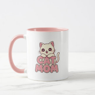 Cute ’Cat Mamma’ Mugg - Perfekt Kawaii Kitten