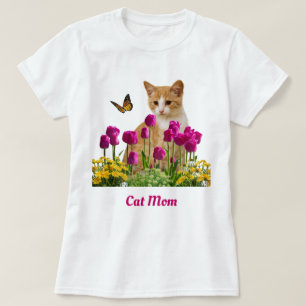 Cute Cat Mamma/Orange Tabby katt White T Shirt