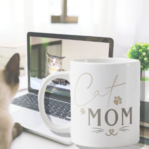 Cute Cat Mamma Personlig Coffee Mugg Jumbo Mugg