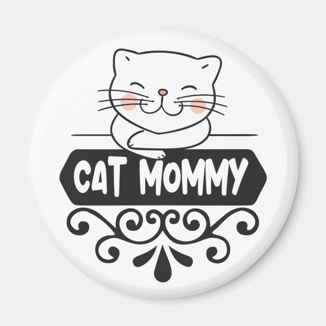 Cute cat mamma pet animal älskling magnet (Framsidan)
