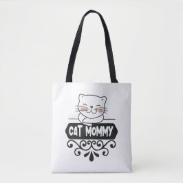 Cute cat mamma pet animal älskling tygkasse