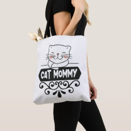 Cute cat mamma pet animal älskling tygkasse