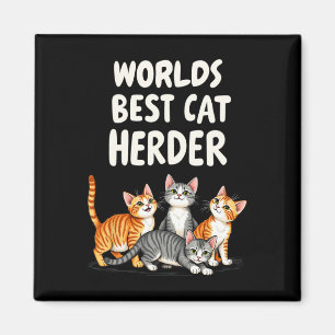 Cute Cat Mamma Worlds Best Cat Herder Funny Magnet