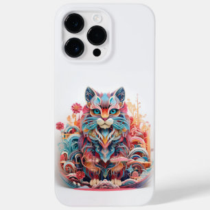 Cute Cat med blommor 3D Papper Cutout