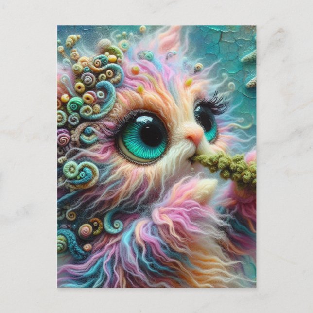 Cute Cat med Catnip Vykort (Framsida)