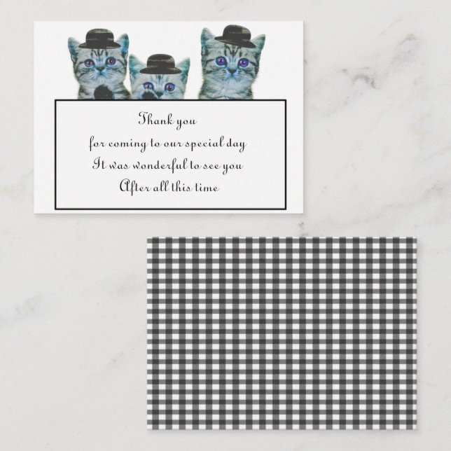 Cute Cat med det tackkort du har Anteckningskort (Fram/baksida)