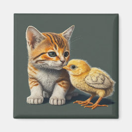 Cute cat med en chic magnet