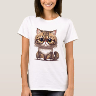 Cute Cat med glasögon T-shirt