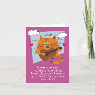 Cute Cat med Guitar Music Teacher Tack