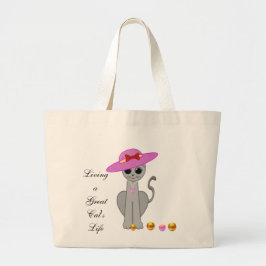 Cute Cat med Hat Jumbo Tygkasse