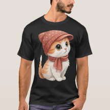 Cute Cat med hatt, scarf, Pastel Färg