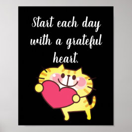 Cute Cat med hjärta Poster
