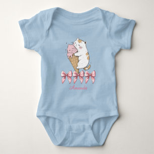 Cute Cat med iskräm och namn T Shirt