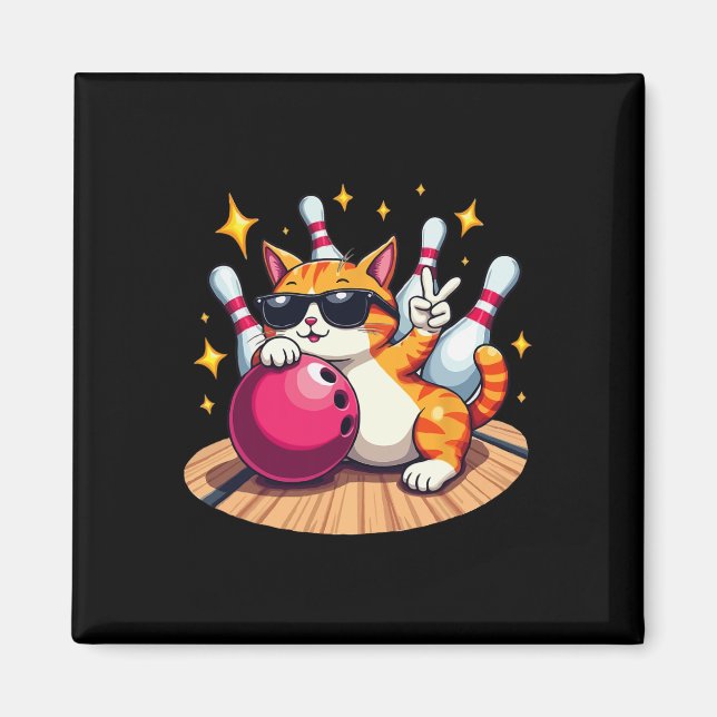 Cute Cat med klöv som uppträder För manar Magnet (Framsidan)
