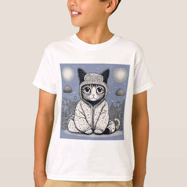 Cute Cat med Pajama T Shirt (Framsida)