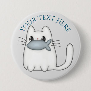 Cute Cat med prisfisk Knapp