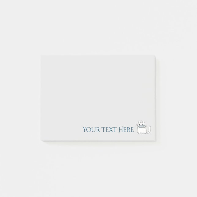 Cute Cat med prisvärd fisk Post-it Block (Framsida)