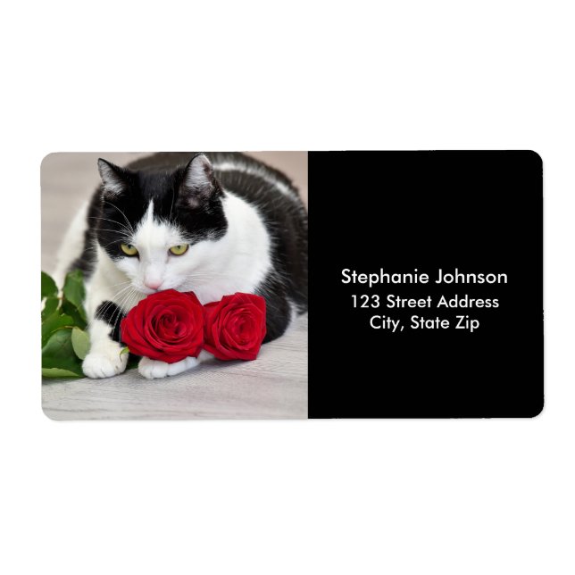 Cute cat med röd ros fraktsedel (Framsidan)