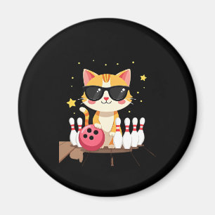 Cute Cat med solglasögon som uppträder i tarm Magnet