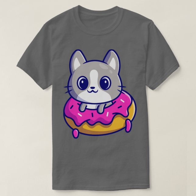 Cute Cat med Tecknad av ringnötstyp 2 T Shirt (Design framsida)