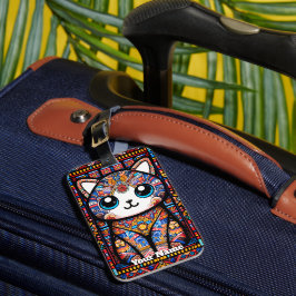 Cute Cat med traditionell charm från Mönster Bagagebricka