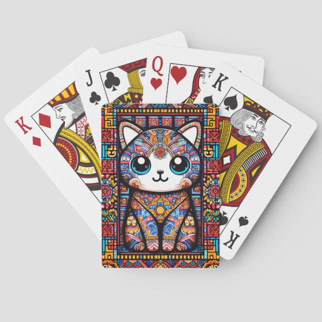 Cute Cat med traditionell charm från Mönster Casinokort (Baksidan)