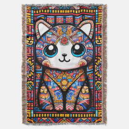 Cute Cat med traditionell charm från Mönster Filt