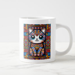 Cute Cat med traditionell charm från Mönster Jumbo Mugg