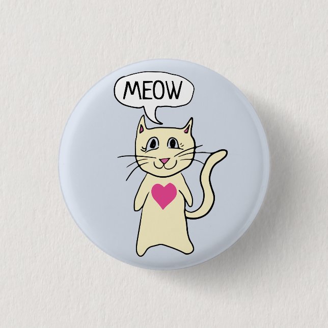 Cute Cat Meow Knapp (Framsida)