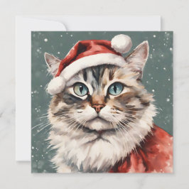 Cute Cat Meowy Jul Funny Cat Julkort