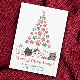 Cute Cat Meowy jul Julkort