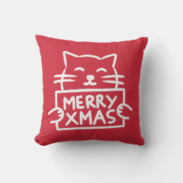 Cute Cat Merry Xmas Kudde