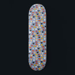 Cute Cat Mini Skateboard Bräda 18,5 Cm<br><div class="desc">Ett mönster av underbart lilla kattunge på blå bakgrund för djur älskare. Originalkonst av Nic Squirrell.</div>